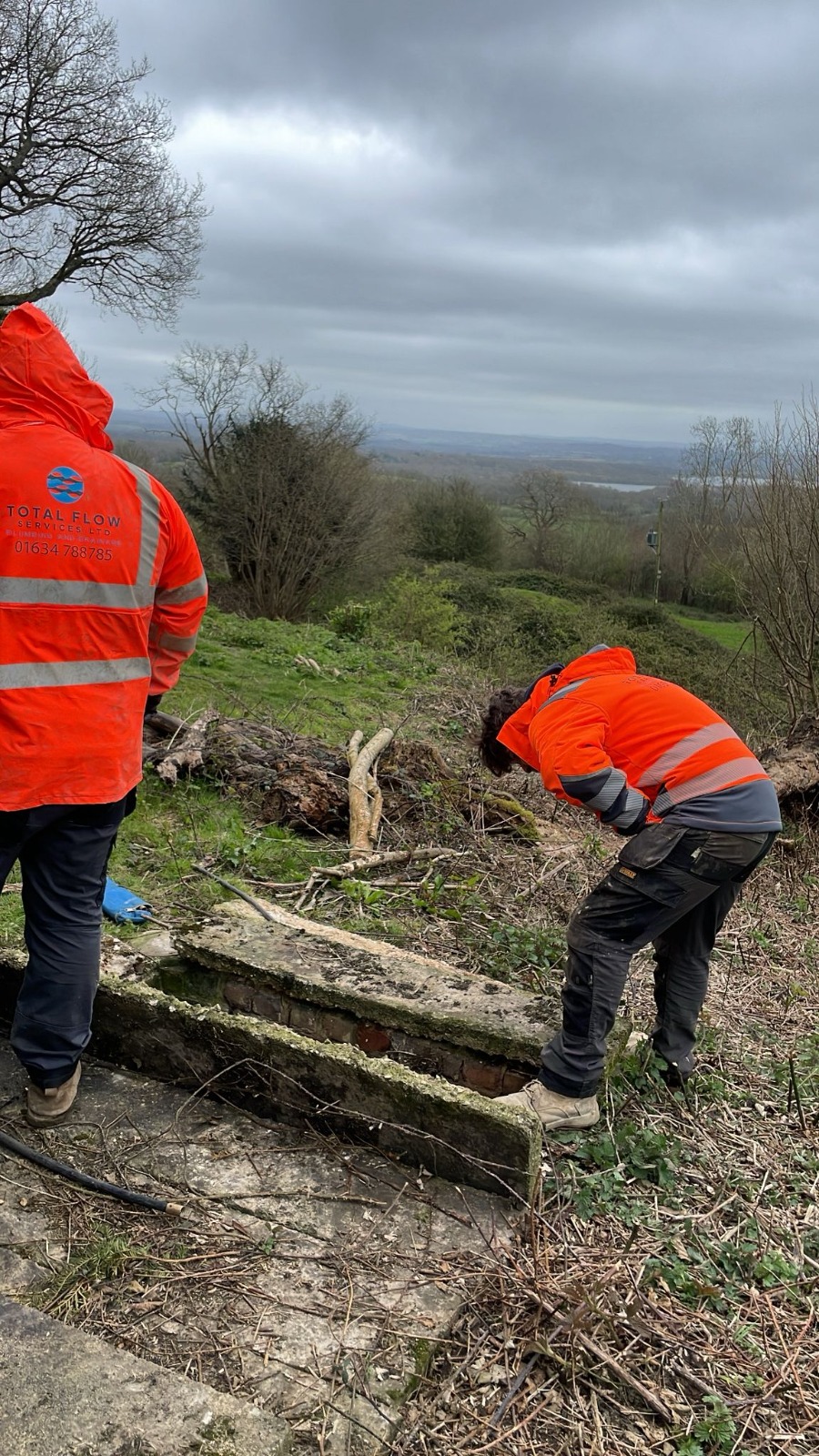 Total Flow Services on-site during a grounds clearance job in rural Kent